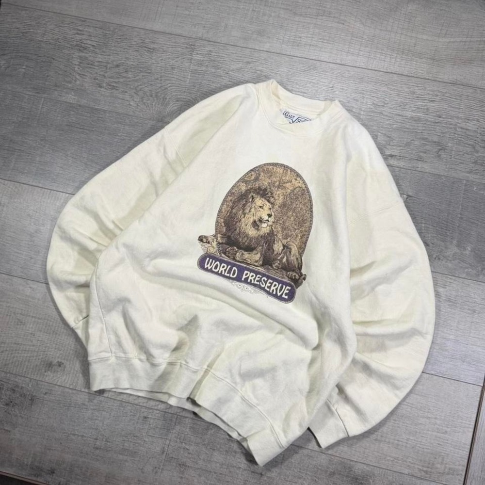 Vintage 90s nature wildlife, preserve, graphic, crewneck sweatshirt Size XL